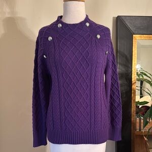 Talbots NWT Purple Cable Knit Sweater